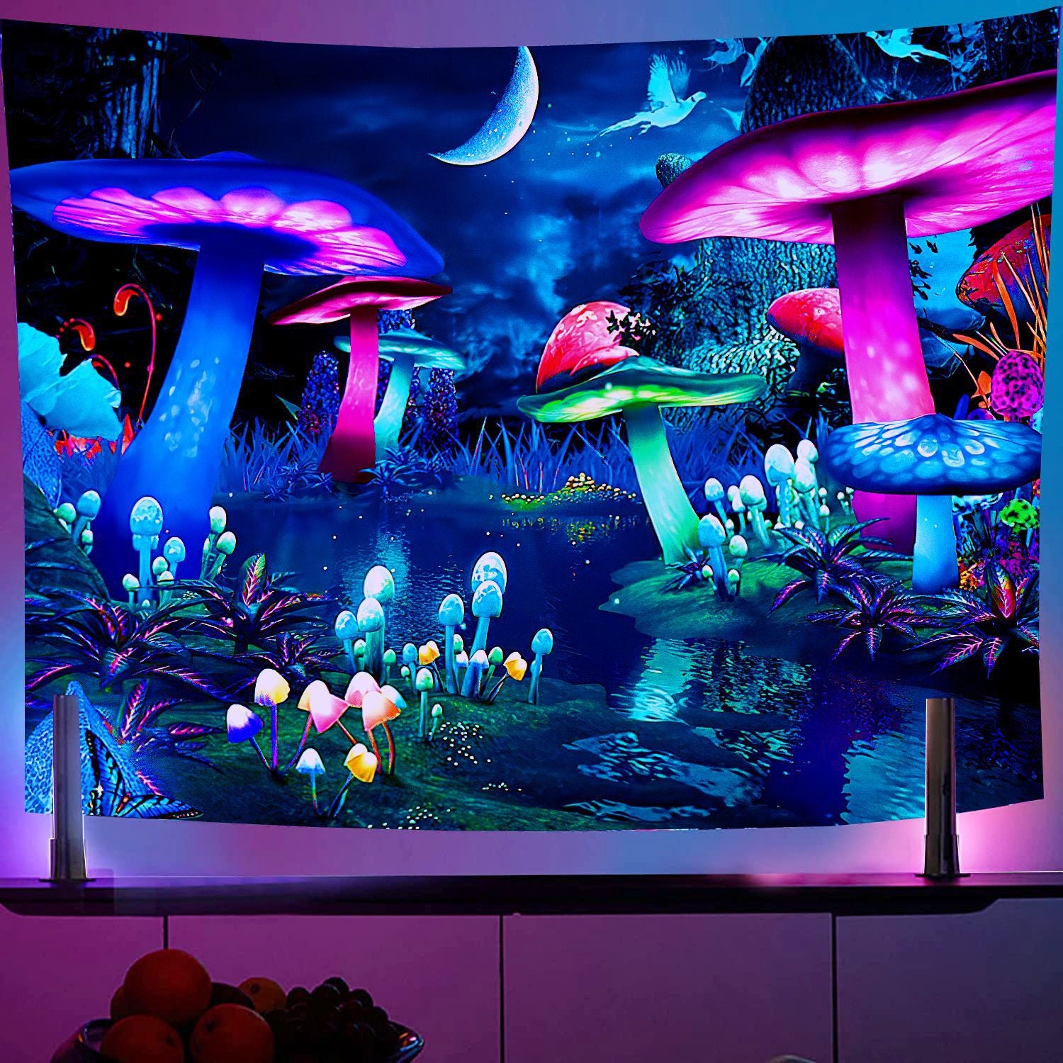 Wholesale Polyester Wall Violet Decoration Fabric Hanging Cloth Tapestry Room Backdrop Fabric